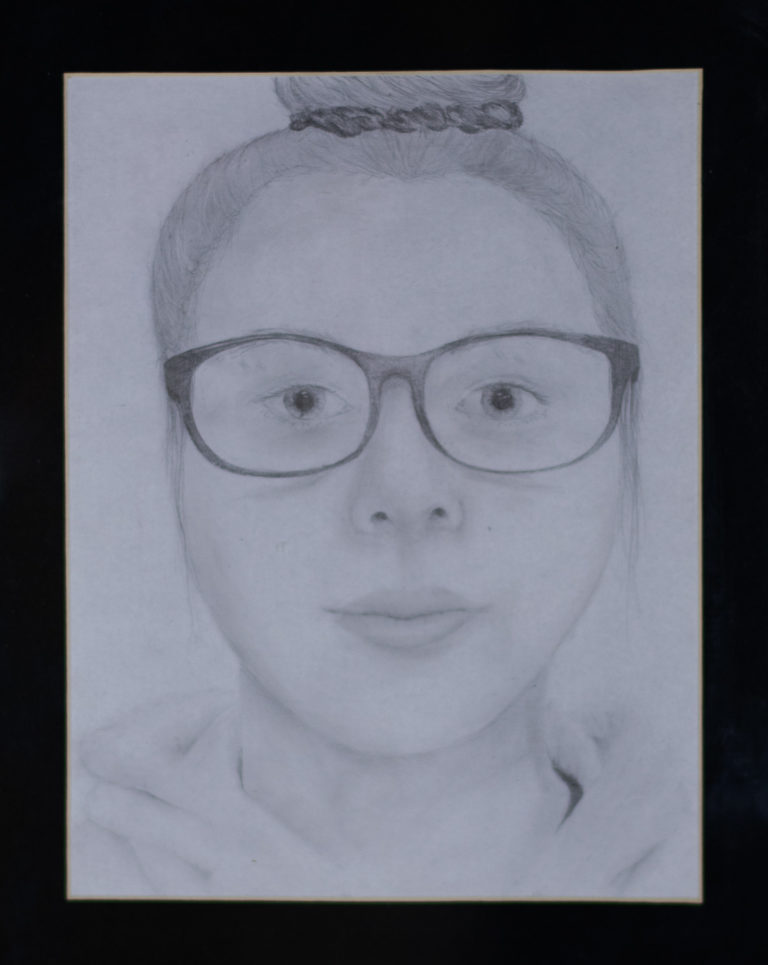 Self Portrait by Lakken Caffey. Third place, two-dimensional art, ages 11 to 15. NFS.