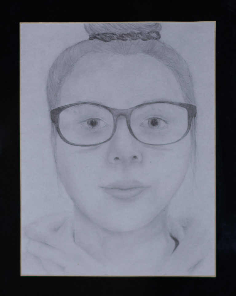Self Portrait by Lakken Caffey. Third place, two-dimensional art, ages 11 to 15. NFS.